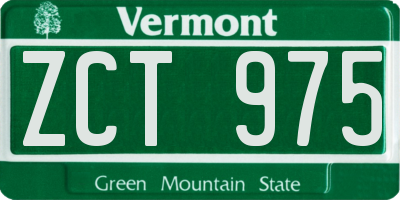 VT license plate ZCT975