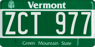 VT license plate ZCT977
