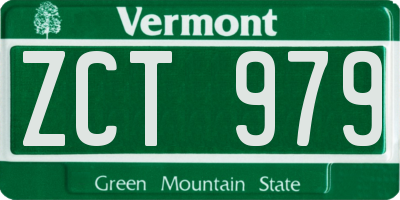 VT license plate ZCT979