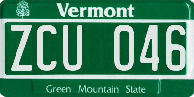 VT license plate ZCU046
