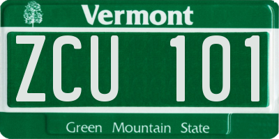 VT license plate ZCU101