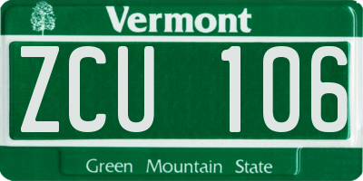 VT license plate ZCU106