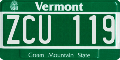 VT license plate ZCU119