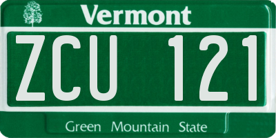 VT license plate ZCU121
