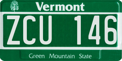 VT license plate ZCU146