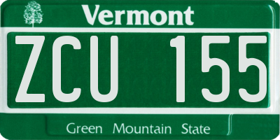 VT license plate ZCU155