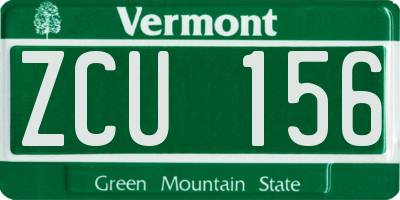 VT license plate ZCU156