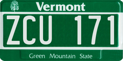 VT license plate ZCU171