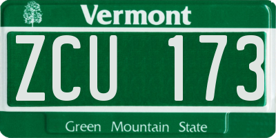 VT license plate ZCU173
