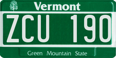 VT license plate ZCU190