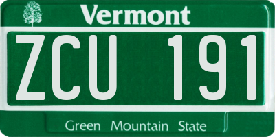 VT license plate ZCU191