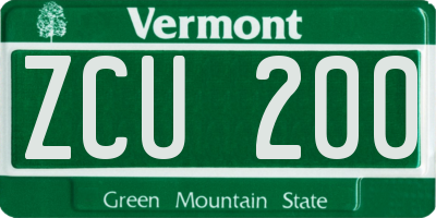 VT license plate ZCU200
