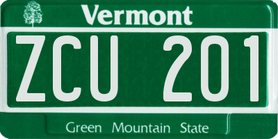 VT license plate ZCU201