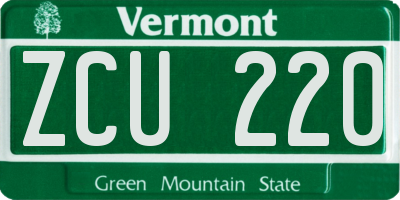 VT license plate ZCU220