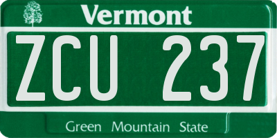 VT license plate ZCU237