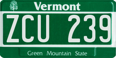 VT license plate ZCU239