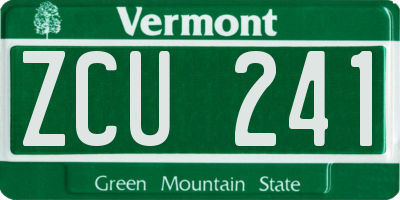 VT license plate ZCU241