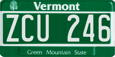 VT license plate ZCU246