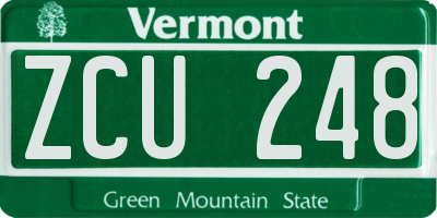 VT license plate ZCU248