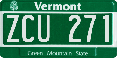VT license plate ZCU271