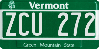 VT license plate ZCU272