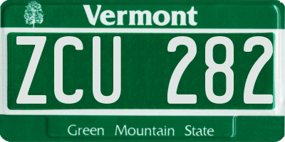 VT license plate ZCU282