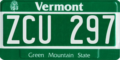 VT license plate ZCU297