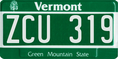 VT license plate ZCU319