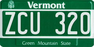 VT license plate ZCU320