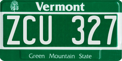 VT license plate ZCU327