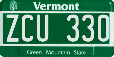 VT license plate ZCU330