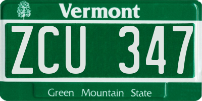 VT license plate ZCU347