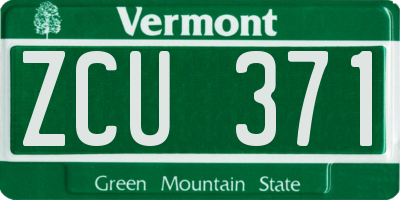 VT license plate ZCU371