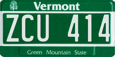 VT license plate ZCU414