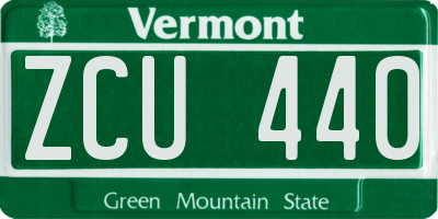 VT license plate ZCU440