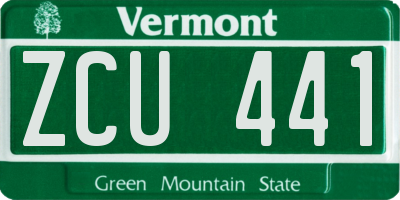 VT license plate ZCU441