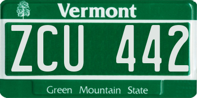 VT license plate ZCU442