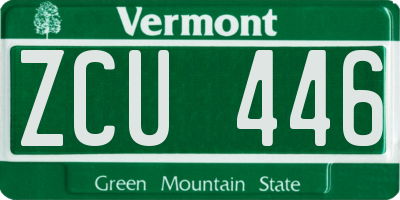 VT license plate ZCU446