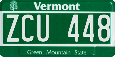 VT license plate ZCU448