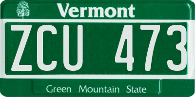 VT license plate ZCU473