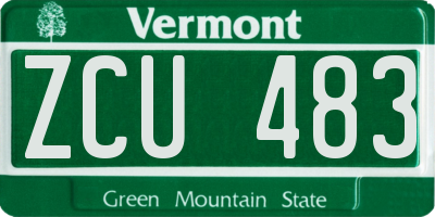 VT license plate ZCU483