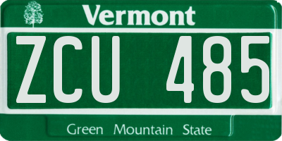 VT license plate ZCU485