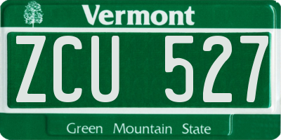 VT license plate ZCU527
