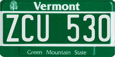 VT license plate ZCU530