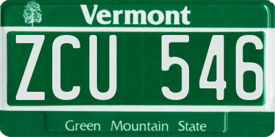 VT license plate ZCU546