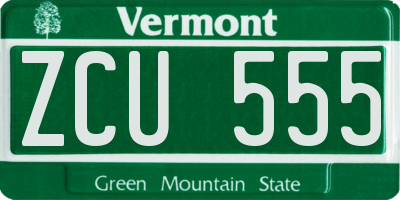 VT license plate ZCU555