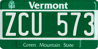 VT license plate ZCU573
