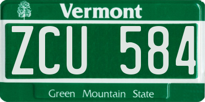 VT license plate ZCU584