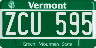 VT license plate ZCU595