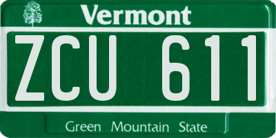 VT license plate ZCU611